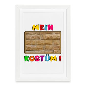 MEIN KOSTÜM - BAUEN ZIEGELSTEINE - Gerahmtes Poster (27 × 37 cm) - Weiß - Vorne
