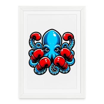 Octopus - Framed poster (27 × 37 cm) - white - Front