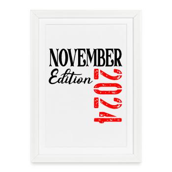 JOYEUX 2ème ANNIVERSAIRE NOVEMBRE 2024 - Affiche encadrée (27 × 37 cm) - blanc - Devant