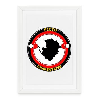 Picto charentaise - Affiche encadrée (27 × 37 cm) - blanc - Devant