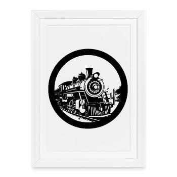 Locomotive - Framed poster (27 × 37 cm) - white - Front