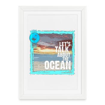 Sea atmosphere with sunset - Framed poster (27 × 37 cm) - white - Front