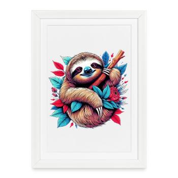 Sloth - Framed poster (27 × 37 cm) - white - Front