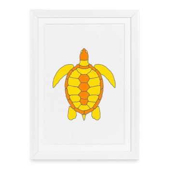TURTLE - Framed poster (27 × 37 cm) - white - Front