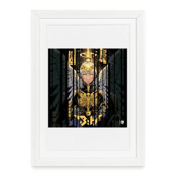 Ver.2 - Cyborg ange or kanji - Affiche encadrée (27 × 37 cm) - blanc - Devant