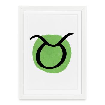 Signe du zodiaque Taureau - Affiche encadrée (27 × 37 cm) - blanc - Devant