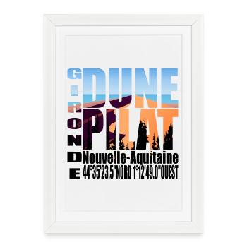 LA DUNE DE PILAT GIRONDE NOUVELLE AQUITAINE - Affiche encadrée (27 × 37 cm) - blanc - Devant