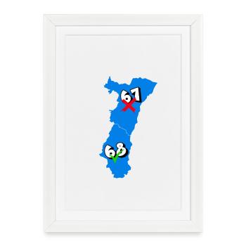 Région Alsace - Affiche encadrée (27 × 37 cm) - blanc - Devant