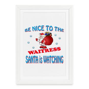 SERVEUSE DU PÈRE NOËL - Affiche encadrée (27 × 37 cm) - blanc - Devant