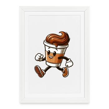 Tasse à café Tasse à café Running Gift - Affiche encadrée (27 × 37 cm) - blanc - Devant