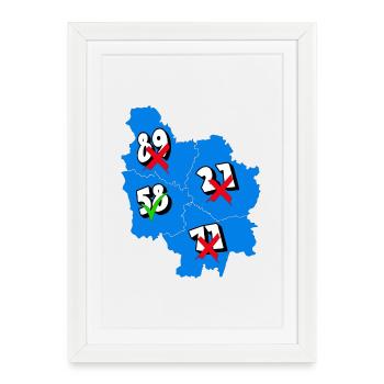 Région Bourgogne - Affiche encadrée (27 × 37 cm) - blanc - Devant
