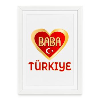 TURC BABA PÈRE TÜRKIYE - Affiche encadrée (27 × 37 cm) - blanc - Devant