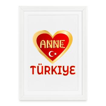 TÜRKISCHE MAMA MUTTER TÜRKIYE ANNE - Gerahmtes Poster (27 × 37 cm) - Weiß - Vorne