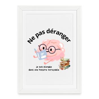 Ne pas déranger lecture - Affiche encadrée (27 × 37 cm) - blanc - Devant