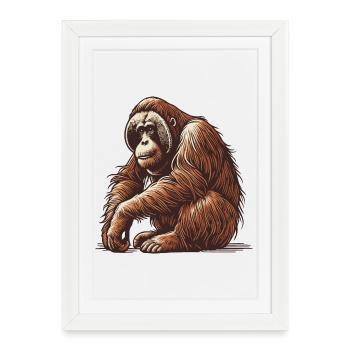 Orangutan - Framed poster (27 × 37 cm) - white - Front