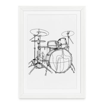 Drum Sketch - Framed poster (27 × 37 cm) - white - Front