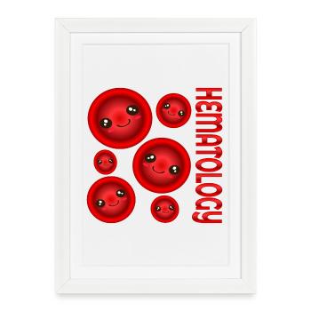 HÉMATOLOGIE SANGUINE - Affiche encadrée (27 × 37 cm) - blanc - Devant