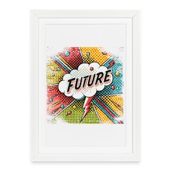 FUTURE in a Pop Art Style - Framed poster (27 × 37 cm) - white - Front