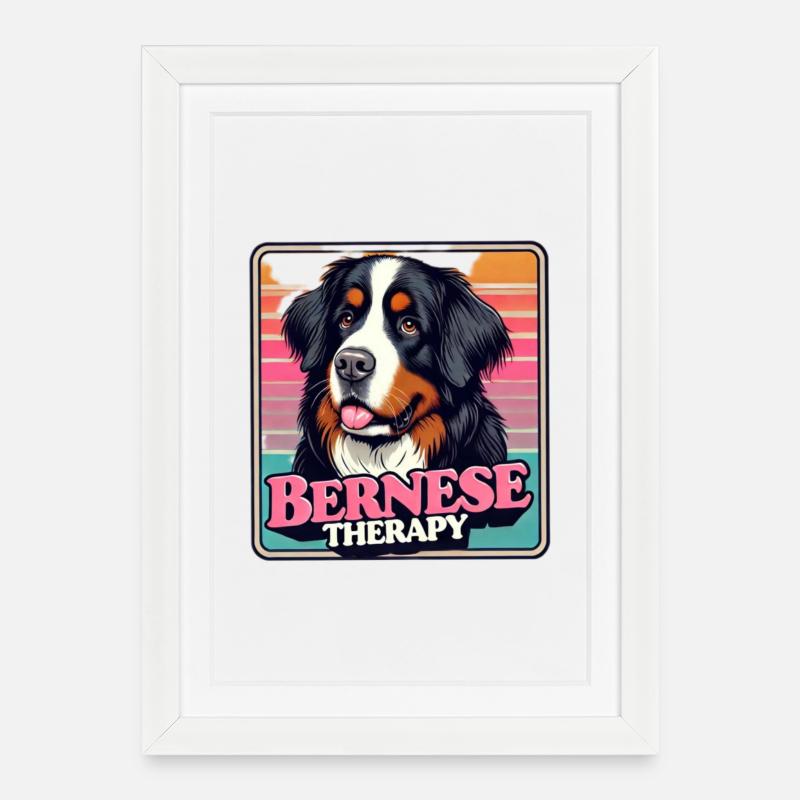 Bouvier bernois - Affiche encadrée (27 × 37 cm) - blanc