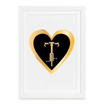 CYCLISME CŒUR CYCLISTE VÉLO - Affiche encadrée (27 × 37 cm) - blanc - Devant