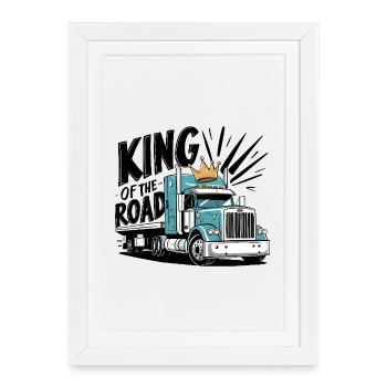 Roi de la route - Affiche encadrée (27 × 37 cm) - blanc - Devant