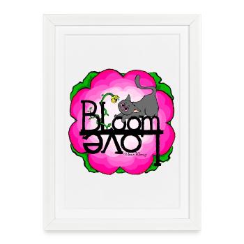 Spring Cat Spring Love - Framed poster (27 × 37 cm) - white - Front
