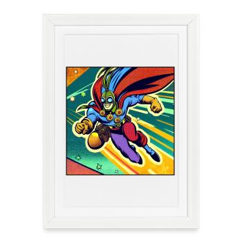 Super-héros - Affiche encadrée (27 × 37 cm) - blanc - Devant