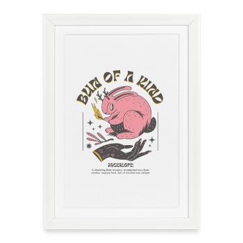 Jackalope magique – Lapin magique - Affiche encadrée (27 × 37 cm) - blanc - Devant