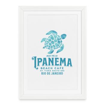 Meet me at Ipanema Beach Café - Framed poster (27 × 37 cm) - white - Front