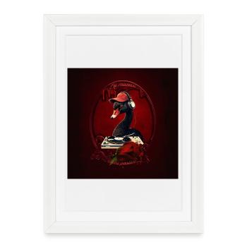 Le cygne noir, symbole de créativité - Affiche encadrée (27 × 37 cm) - blanc - Devant