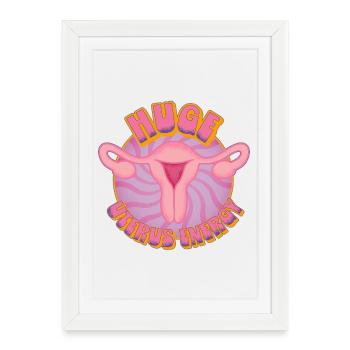 Huge Uterus Energy – Power & Empowerment - Framed poster (27 × 37 cm) - white - Front