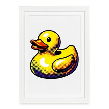 Caneton Canard Canard Canard - Affiche encadrée (27 × 37 cm) - blanc - Devant