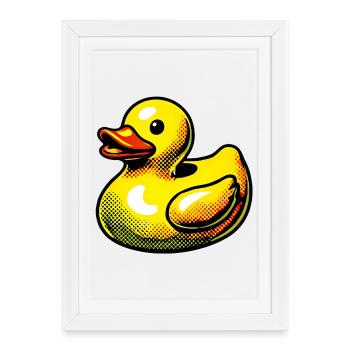 Caneton Canard Canard Canard - Affiche encadrée (27 × 37 cm) - blanc - Devant