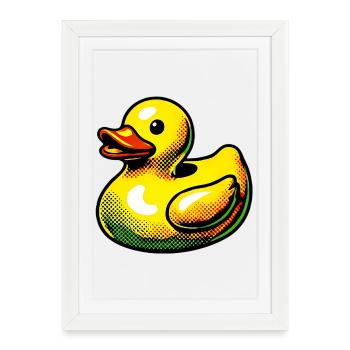 Caneton Canard Canard Canard - Affiche encadrée (27 × 37 cm) - blanc - Devant