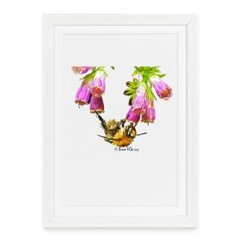 Mosaïque d’abeilles avec effet réaliste - Affiche encadrée (27 × 37 cm) - blanc - Devant
