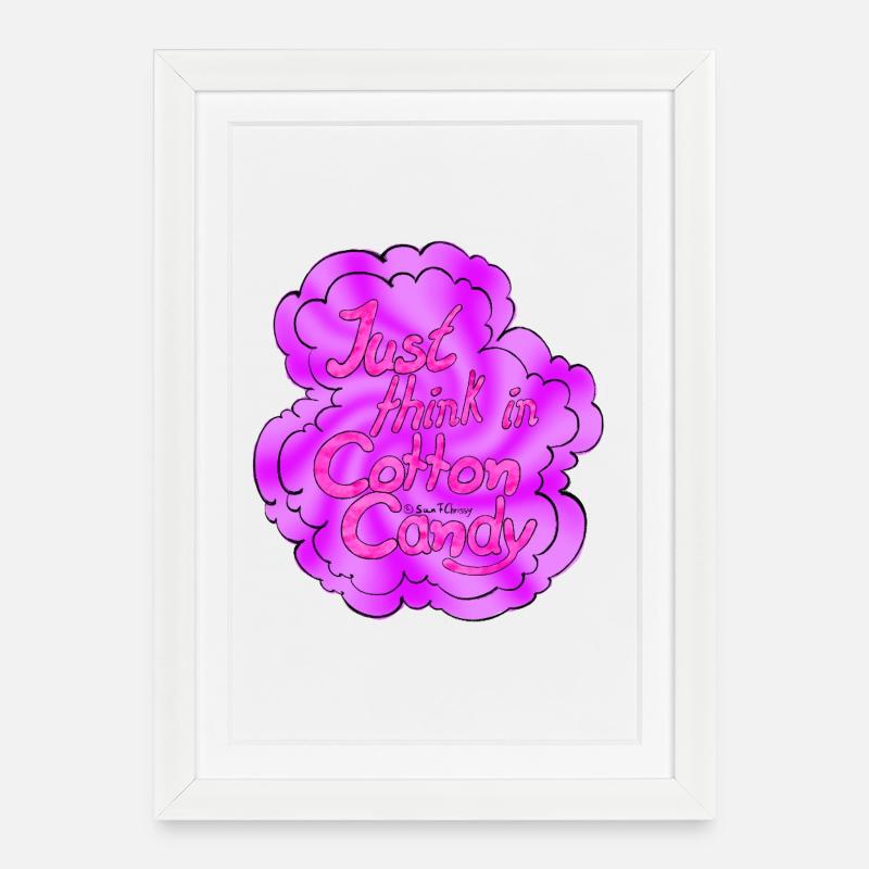 Barbe à papa Violet-Rose - Affiche encadrée (27 × 37 cm) - blanc
