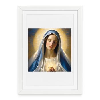 Mary, Catholic, Holy Mary, Christian - Framed poster (27 × 37 cm) - white - Front