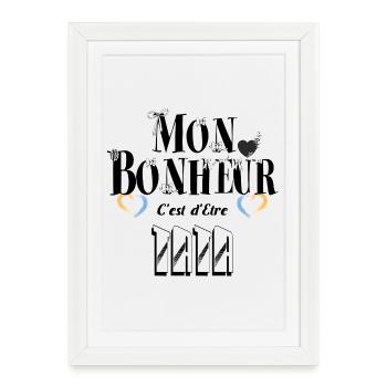 Mon Bonheur C'est d'Etre Tata - Affiche encadrée (27 × 37 cm) - blanc - Devant