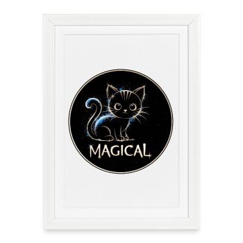 Magic Cat - Framed poster (27 × 37 cm) - white - Front