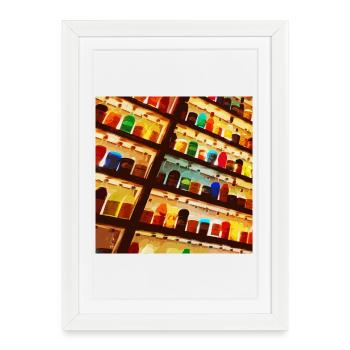 Bright colored bottles - Framed poster (27 × 37 cm) - white - Front