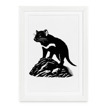 Tasmanian devil - Framed poster (27 × 37 cm) - white - Front