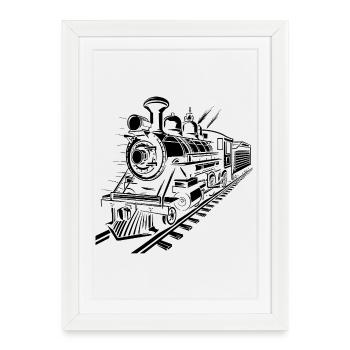 Chemin de fer - Affiche encadrée (27 × 37 cm) - blanc - Devant