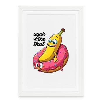 Banane Donut Relation Amour Faire Cadeau - Affiche encadrée (27 × 37 cm) - blanc - Devant