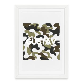 Gustav Nom Hoodie Hommes Bonne Qualité Camouflage - Affiche encadrée (27 × 37 cm) - blanc - Devant