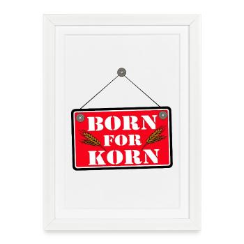Grain , Fête , Blé Grain ,Grain Fête Né (25) - Affiche encadrée (27 × 37 cm) - blanc - Devant