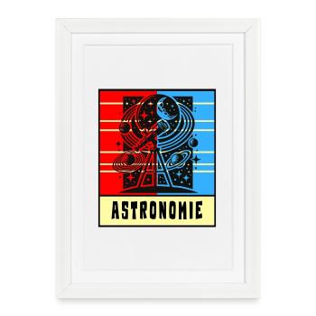 Astronomy Retro Style - Framed poster (27 × 37 cm) - white - Front