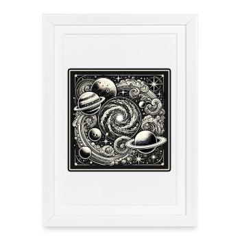 Astronomy Vintage Design - Framed poster (27 × 37 cm) - white - Front