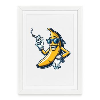 Banane fraîche avec style - Affiche encadrée (27 × 37 cm) - blanc - Devant