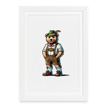 Bayerischer Bär - Gerahmtes Poster (27 × 37 cm) - Weiß - Vorne