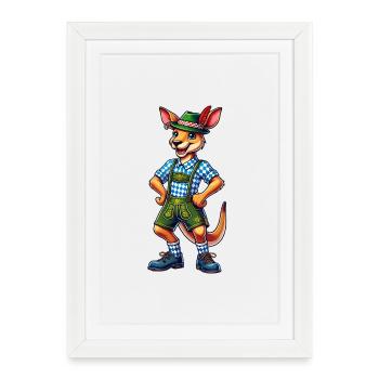 Bavarian kangaroo - Framed poster (27 × 37 cm) - white - Front
